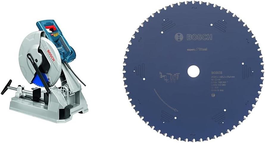 Bosch Professional 0601B28000 Scie Tronçonneuse à Métal Filaire GCD 12 JL 2000 W Régime à Vide 1 500trmin Boîte carton 21 6 cm + Lame de scie circulaire expert for steel TEAC EQUIPEMENTS
