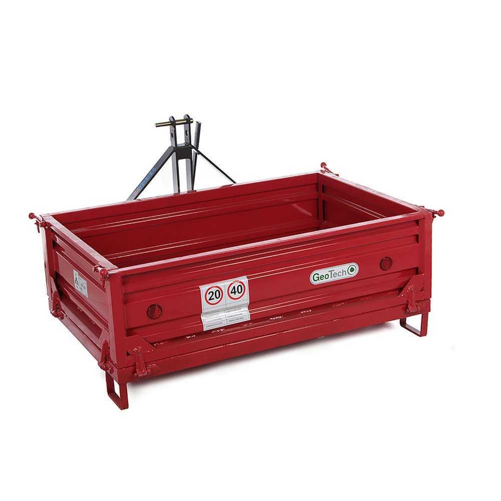 benne 3 points pour tracteur geotech trp 160 basculante 3 ridelles ouvrables