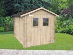 alce hobby 198x248 abri de jardin en bois avec fenêtres et porte à double battant 198x248x215 cm