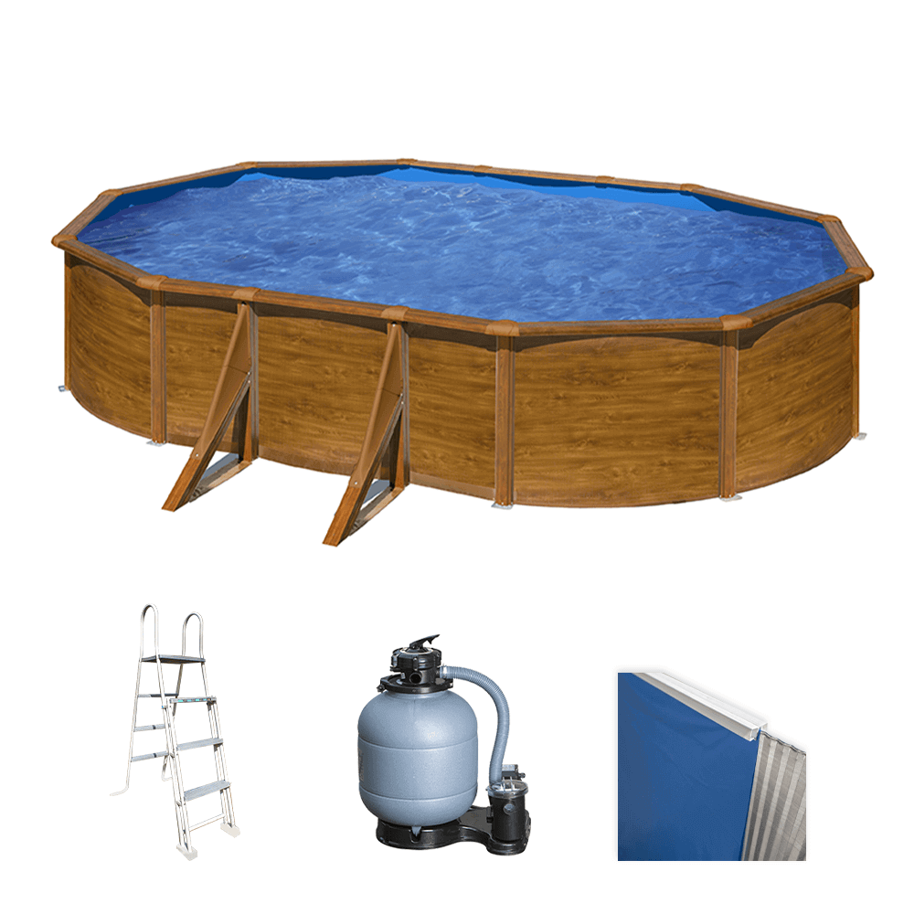gre pacific ovale 610 x 375 x 120 cm piscine hors sol en acier