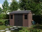 keter newton plus 7511/1175 abri de jardin avec porte à double battant et fenêtres 230 x 350 x 246 cm