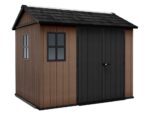 keter newton plus 759/975 abri de jardin avec porte à double battant et fenêtres 230 x 287 x 246 cm