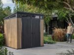 keter signature venetian 7x7 abri de jardin avec porte à double battant 214x218x226 cm