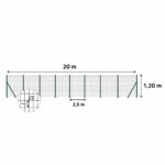 Kit clôture grillagée complète 20m - Hauteur 120cm avec piquets et accessoires