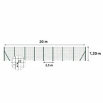 Kit clôture grillagée complète 20m - Hauteur 120cm avec piquets et accessoires