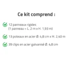 Kit clôture grillagée rigide 24 m - Hauteur 193 cm - Grillage soudé époxy
