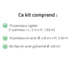 Kit clôture grillagée rigide 30 m - Hauteur 193 cm - Grillage soudé époxy