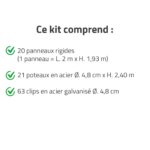 Kit clôture grillagée rigide 40 m - Hauteur 193 cm - Grillage soudé époxy